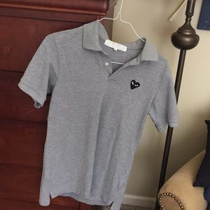 Comme Des Garçons “Play” Grey Polo